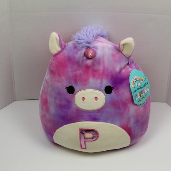 12" Monogrammed 'P' Lola the Unicorn Squishmallows - Picture 4 of 12